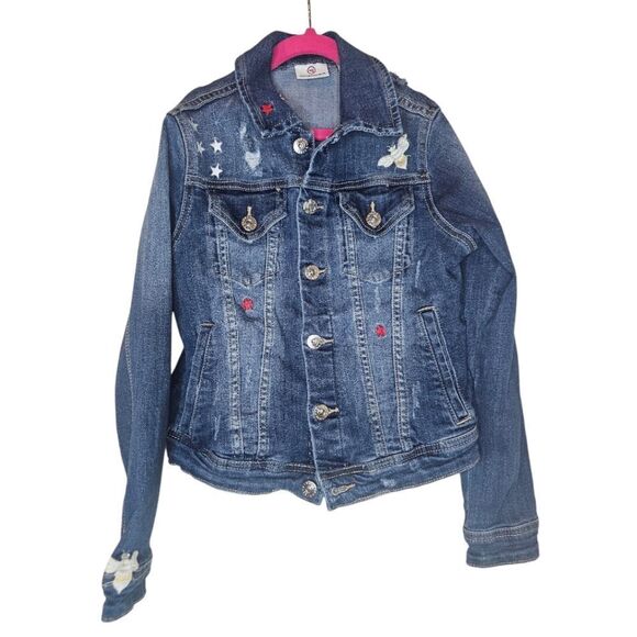 ADRIANO GOLDSCHMIED AG Kids Embroidered Jean Jacket - Size Medium - Picture 1 of 9